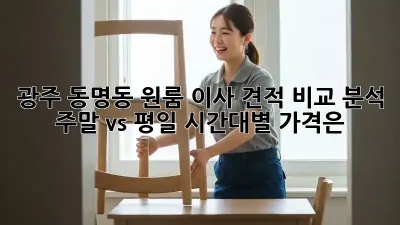 광주 동명동 원룸 이사 견적 비교 분석: 주말 vs 평일, 시간대별 가격은?
